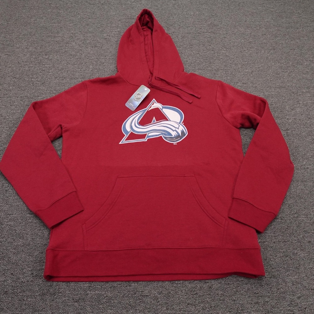 Colorado Avalanche Hoodie Mens Large Red NHL Hockey Fanatics Pullover Sweatshirt